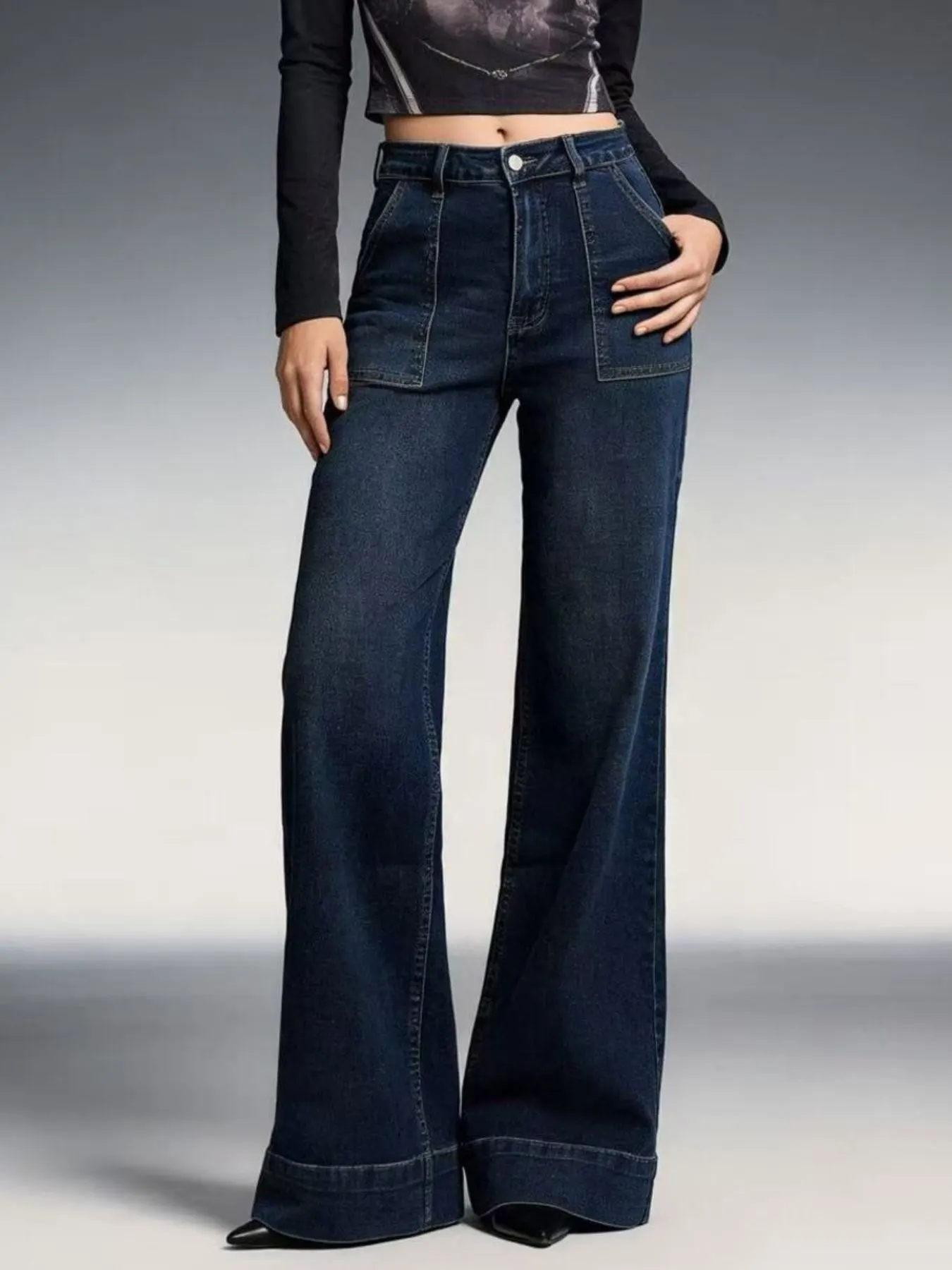 High-Waisted Flare Leg Jeans